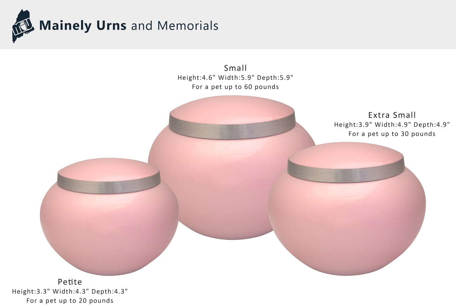 Personalized Paw Prints Pet Urn for a Dog, Cat, or Other Small Animal - Odyssey Petite Solid Brass with Pink Finish Ash Urn with Engraving - 25 Cubic Inch Capacity - with Threaded Lid