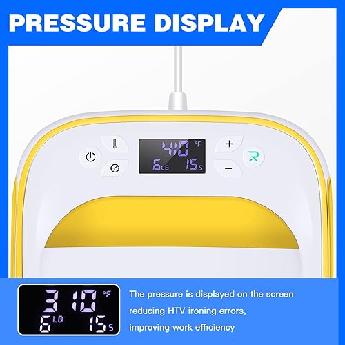 Miniatura 4 de HTVRONT Máquina de prensa de calor para camisetas, prensa de calor portátil de 10 x 10 pulgadas, prensa de hierro para sublimación y vinilo HTV para