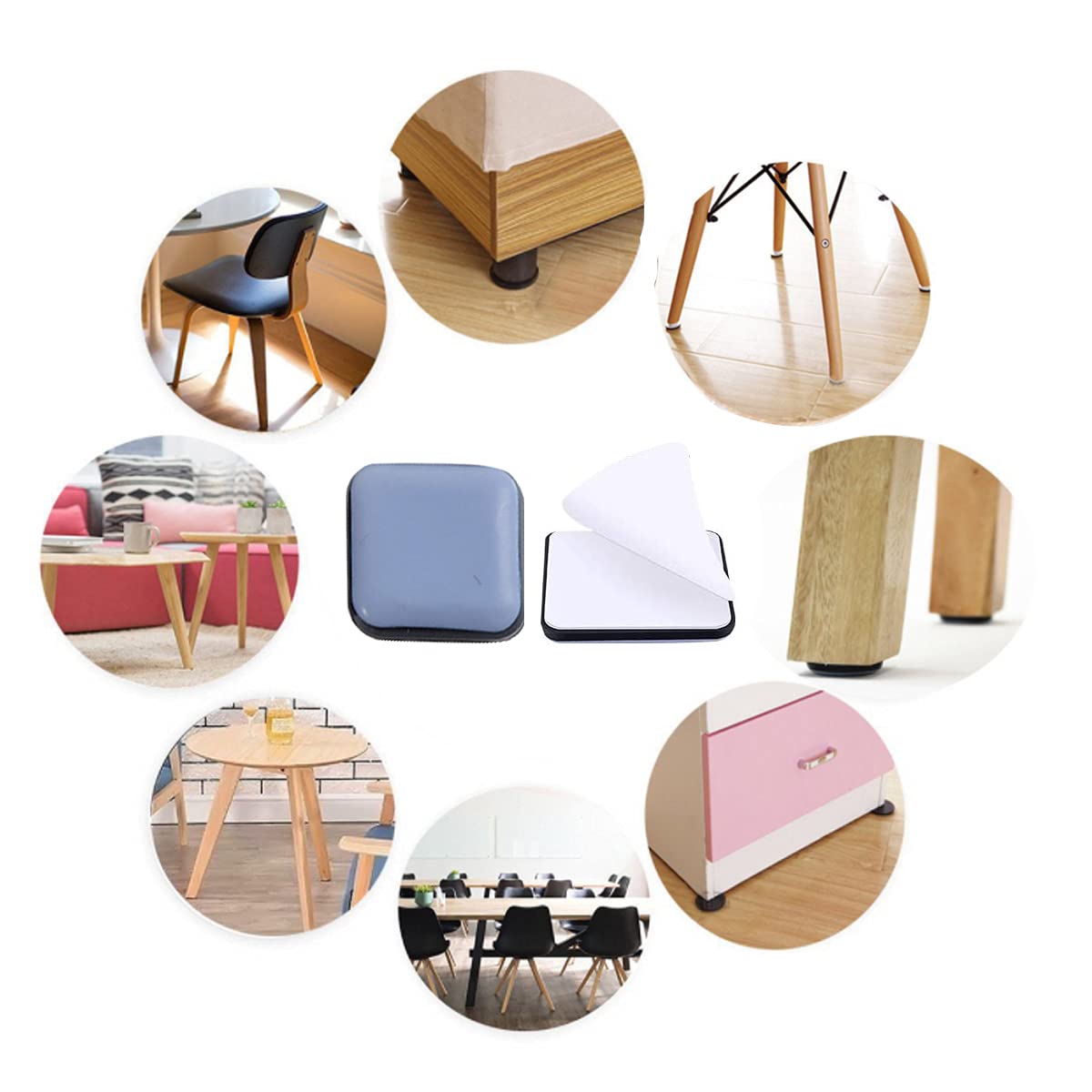 200 Patins En Feutre Auto-adhésif | 18 Mm | Blanc | Rond | 3,5 Mm Hauteur