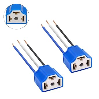 2Pcs H4 Harness,H4 Bulb Holder Ceramic LED Light Connector Socket H4 9003 HB2 Wiring Harness