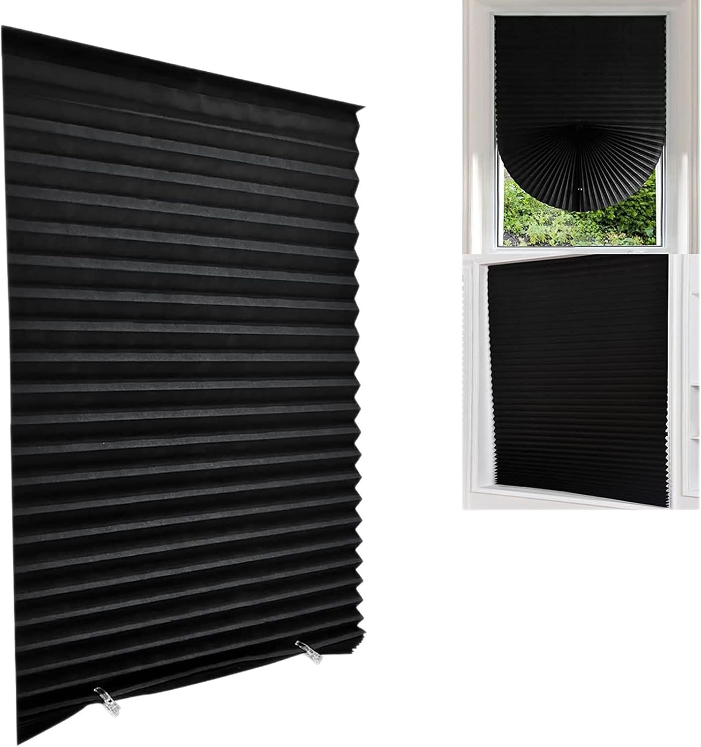 Blackouts Pleated Window Cover Without Tool Need for Installation Fit Various Window Size Nonwoven Fabric Curtain