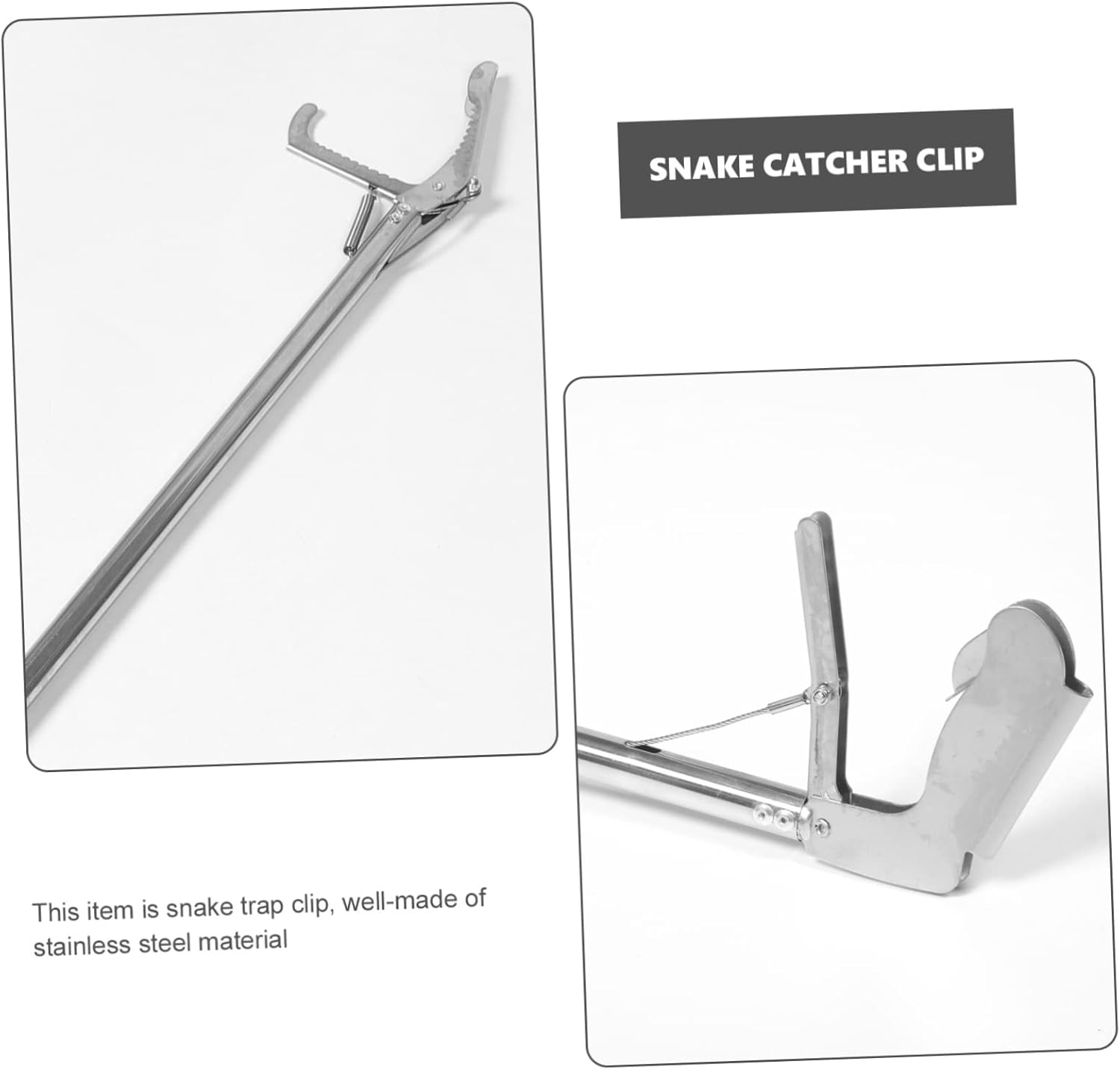 HANABASS 1.2m Stainless Steel Snake Grabber Tool Folding Snake Catcher with Lock Lightweight and Durable for Safe Handling Outdoors