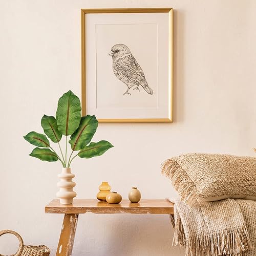 Miniatura 5 de 6 piezas de hoja de palma artificial de espuma sintética, hojas tropicales de palma, fronds de palma falsas para ramos de boda, hojas falsas para