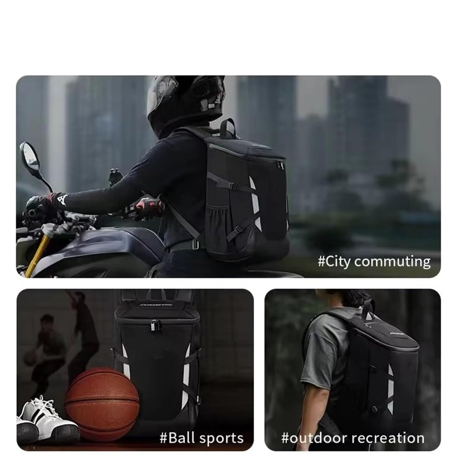 Bolsa Moto Asiento Trasero Motocicleta Equipaje Sillín Impermeable Ciclismo Casco Mochila Motocross Carreras Ordenador Portátil Bolsa(Gray)