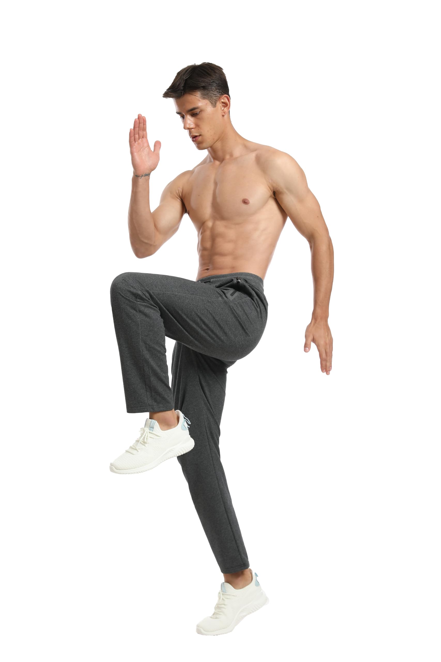 HCSS Jogging Homme Survêtement Pantalon Sport Décontracté de Ceinture Elastique Poche Zippée