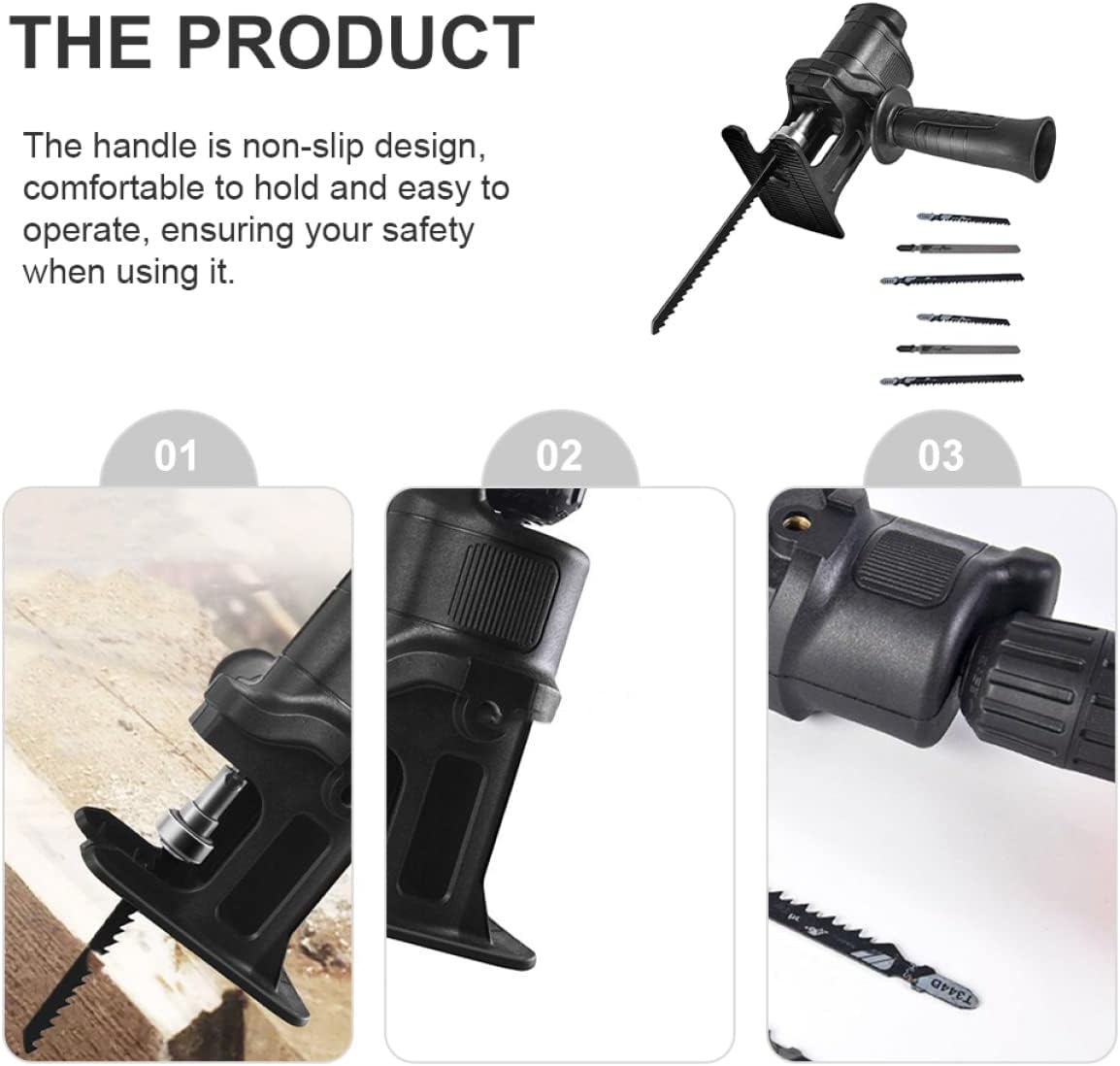 Holibanna 1set Power Drill Saws Adapter Electric Drill to Reciprocating Saw Converter for Woodworking Lightweight and Portable Easy Blade Replacement