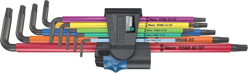 WERA 967/9 TX XL Multicolour Long L-Key with Holding Function 9-Pieces Set