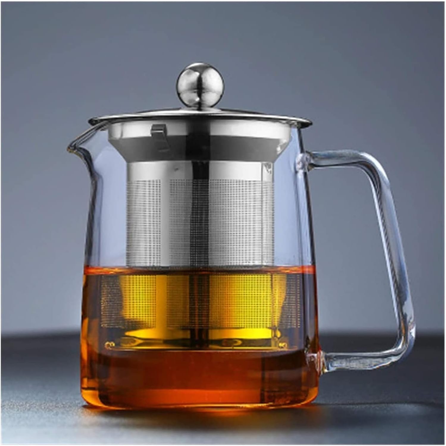 Amazon ガラスティーポット ティーポット 透明ガラスティーポット フィルター付き 家庭用 大容量 厚みのある耐熱ティーポット ティー