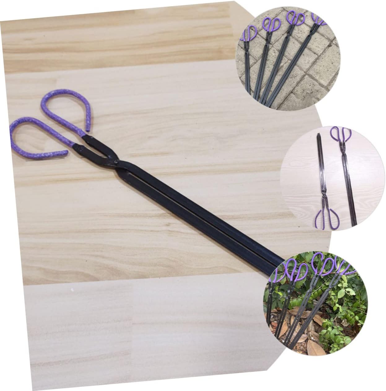 2Pcs Sturdy Firewood Tongs for Barbecue and Outdoor Use Non-Slip Charcoal Clips Practical Garbage Clamps for Grilling and Fire Management