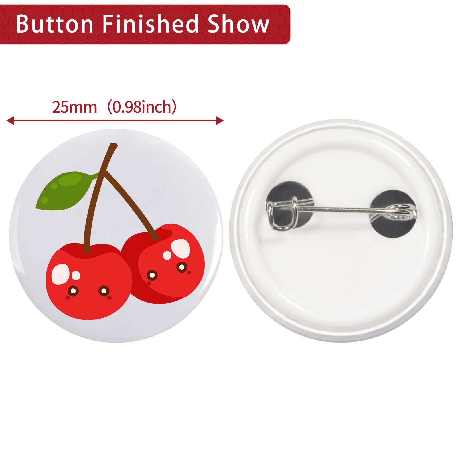 Onemorello 200 Set Button Supplies, 0.98 inch / 25mm Parts, Approx. 1 in Blank Parts for Button Maker Pin Maker Machine - Image 4