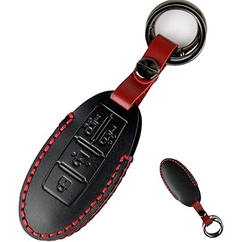 Amazon Smasol キーケース セレナ 本革 キーケース エルグランド キーケース かっこいい 4ボタン セレナ C27 キーケース レディース メンズ スマートキーカバー 日産 セレナ C26 C27 Nissan 本革4ボタン ブラック キーケース キーホルダー 車 バイク