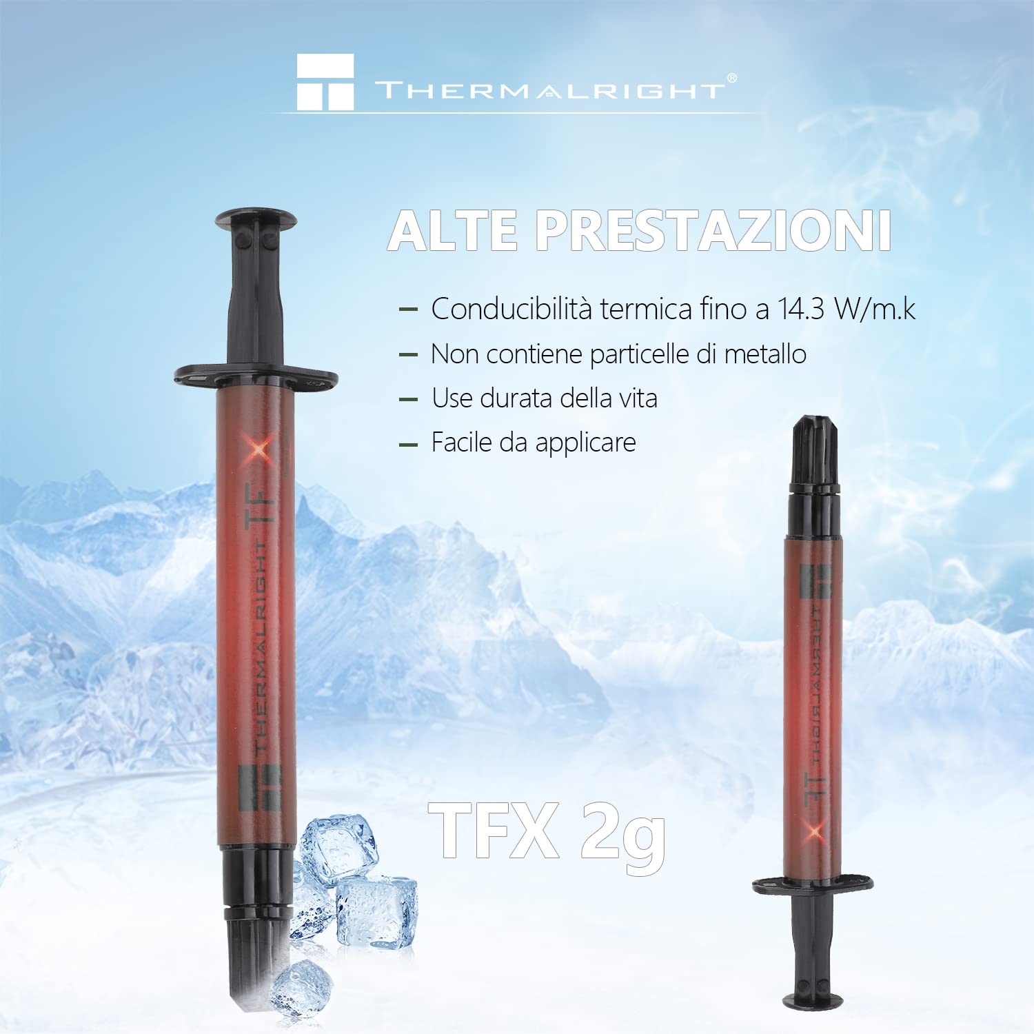 Thermalright TFX 2g Pasta Termica per dissipatore di Calore Compound 14,3 W/m.k-2 Grammi, Pasta Termica ad Alte Prestazioni, con Uno Strumento a spatola (TFX 2g)