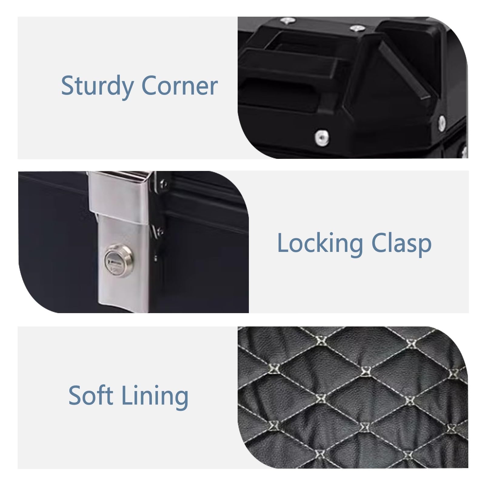 45L 55L Moto Bauletto Borsa Posteriore Bauletto Universale per Scooter in Alluminio Borsa Moto Impermeabile con Chiusura di Sicurezza per Riporre I Caschi Adatto per Scooter Moto(Red,45L)