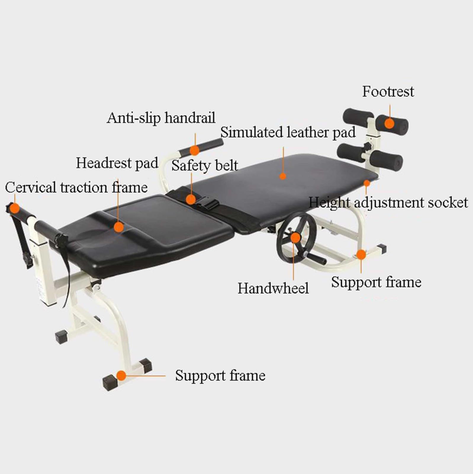 Cama de Tracción Cervical y Lumbar Adecuado Hernias Discales y Dolores Cervicales Masaje Plegable Cama Corrector Óseo Dispositivo de Estiramiento Corporal A,36CM
