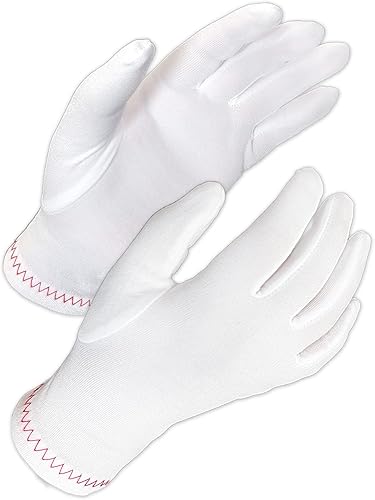 Miniatura 2 de Gloves Legend Guantes de inspección blancos de nailon con monedas blancas, guantes de trabajo de seguridad para antigüedades