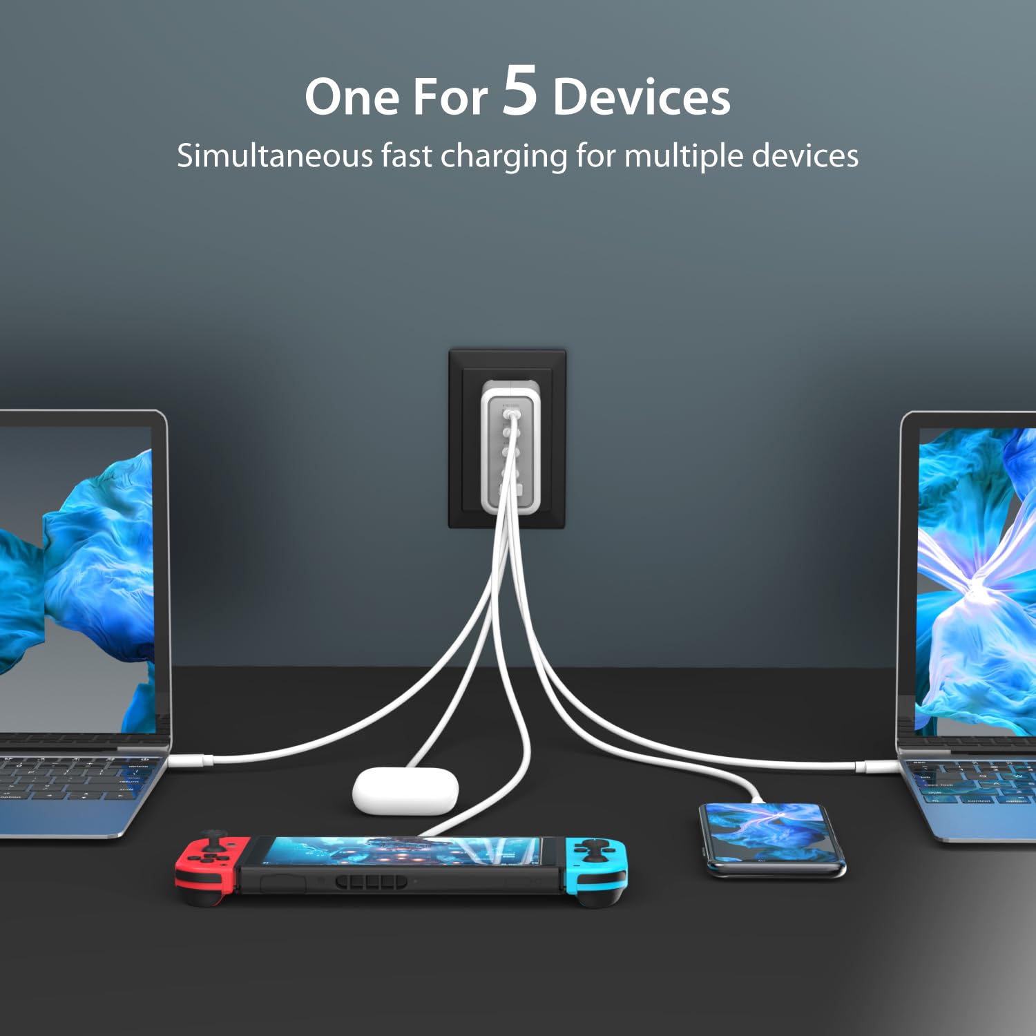 5-portowa ładowarka GaN USB C 100 W