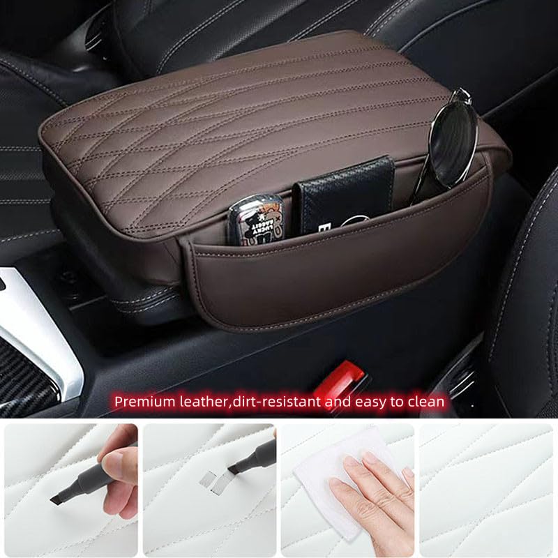 Auto Armrest SEAMETAL PU Leather Car Armrest Mat Center Console Arm Rest Protection Cushion S Storage Box Cover Pad Reposabrazos Para Carro