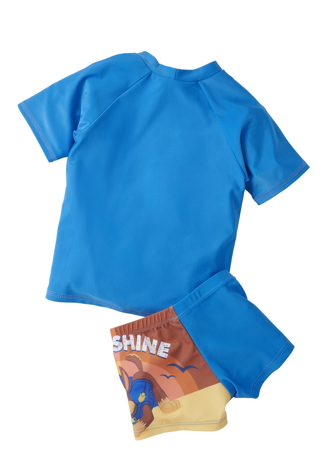 Paw Patrol Ensemble de natation, protection UV 50+, pour garçon, maillot de bain et short 2 pièces, bleu
