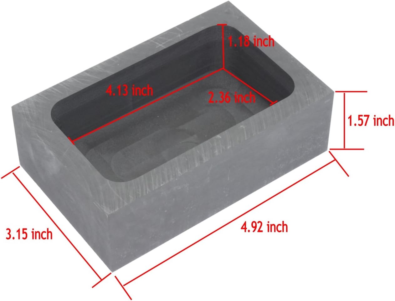 High Purity Refining Graphite Casting Melting Ingot Mold Graphite Crucibles for Gold Silver Aluminum Metals (125x80x40 (5.7oz))