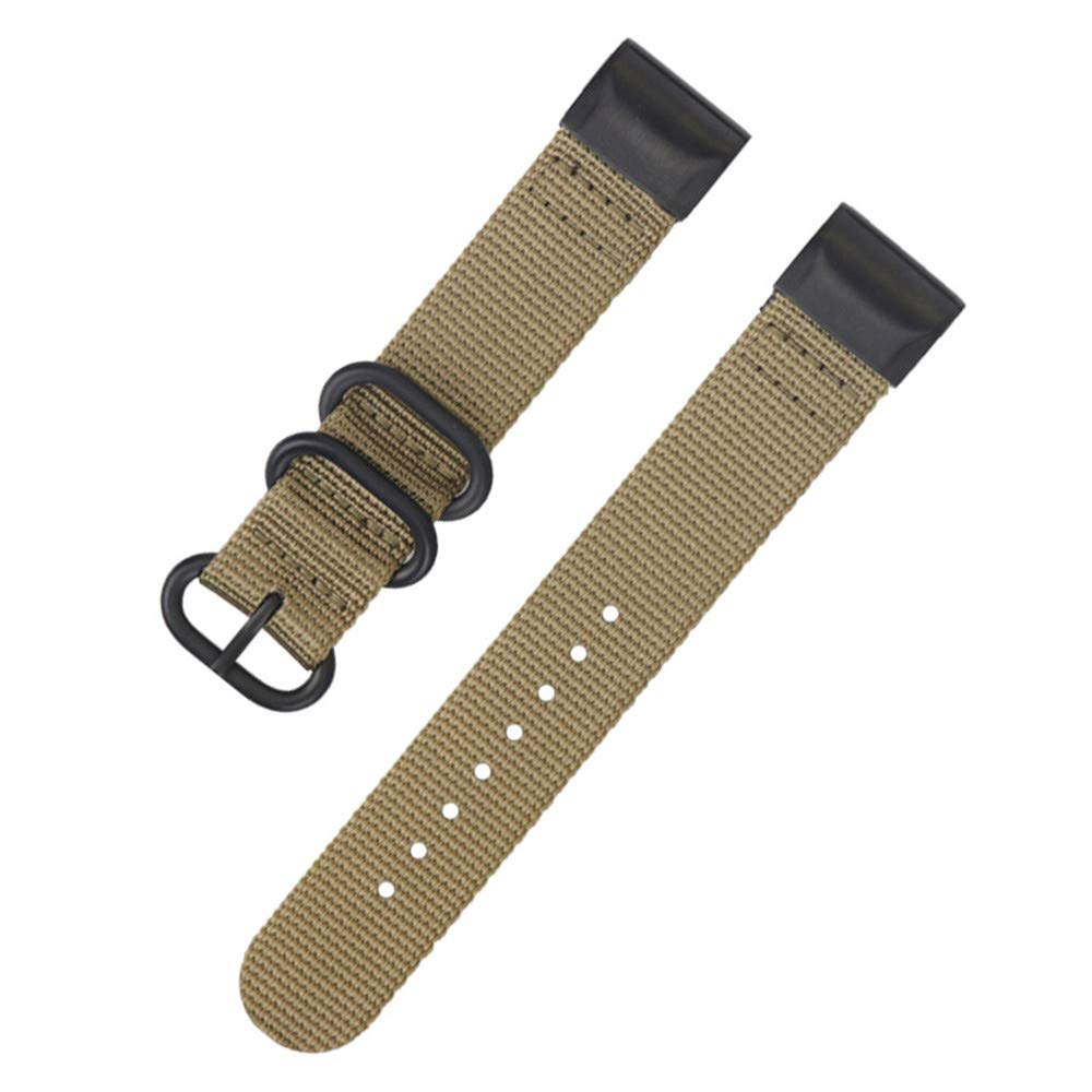 for Garmin Fenix 5X Band Replacement Quick Easy Fit Soft Woven Nylon Watch Strap for Fenix 5X/5X Plus/6X/6X Pro/3/3 HR/Descent MK1/D2 Delta PX/D2 Charlie (26mm Width) (Khaki)