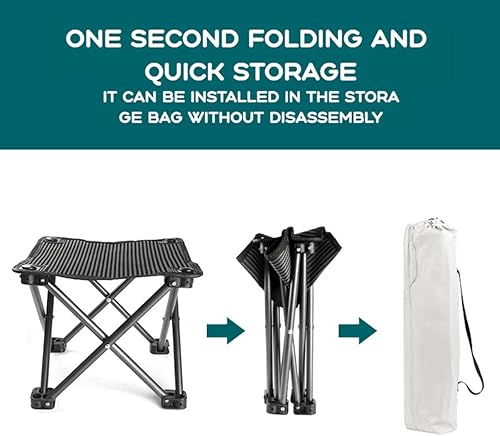 Miniatura 5 de JIANGMU -Taburete plegable para camping, sillas plegables al aire libre, sillas plegables, silla plegable portátil para caminar al aire libre,