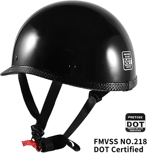 Miniatura 5 de Casco de motocicleta de media cara, casco alemán para adultos, hombres y mujeres, casco negro retro para ciclomotor, aprobado por DOT