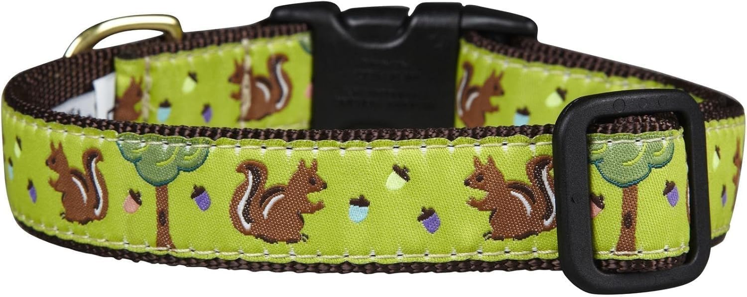 Up Country Nuts Pattern Dog Collar, Small (9 To 15 Inches) 5/8 Inch Narrow Width