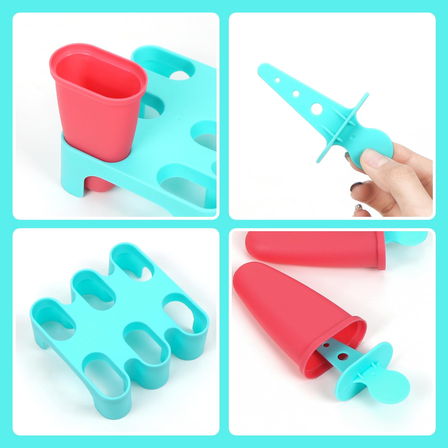 Bluelves Eisformen Aus Silikon - 6 Bunte Förmchen Für Gesundes Eis