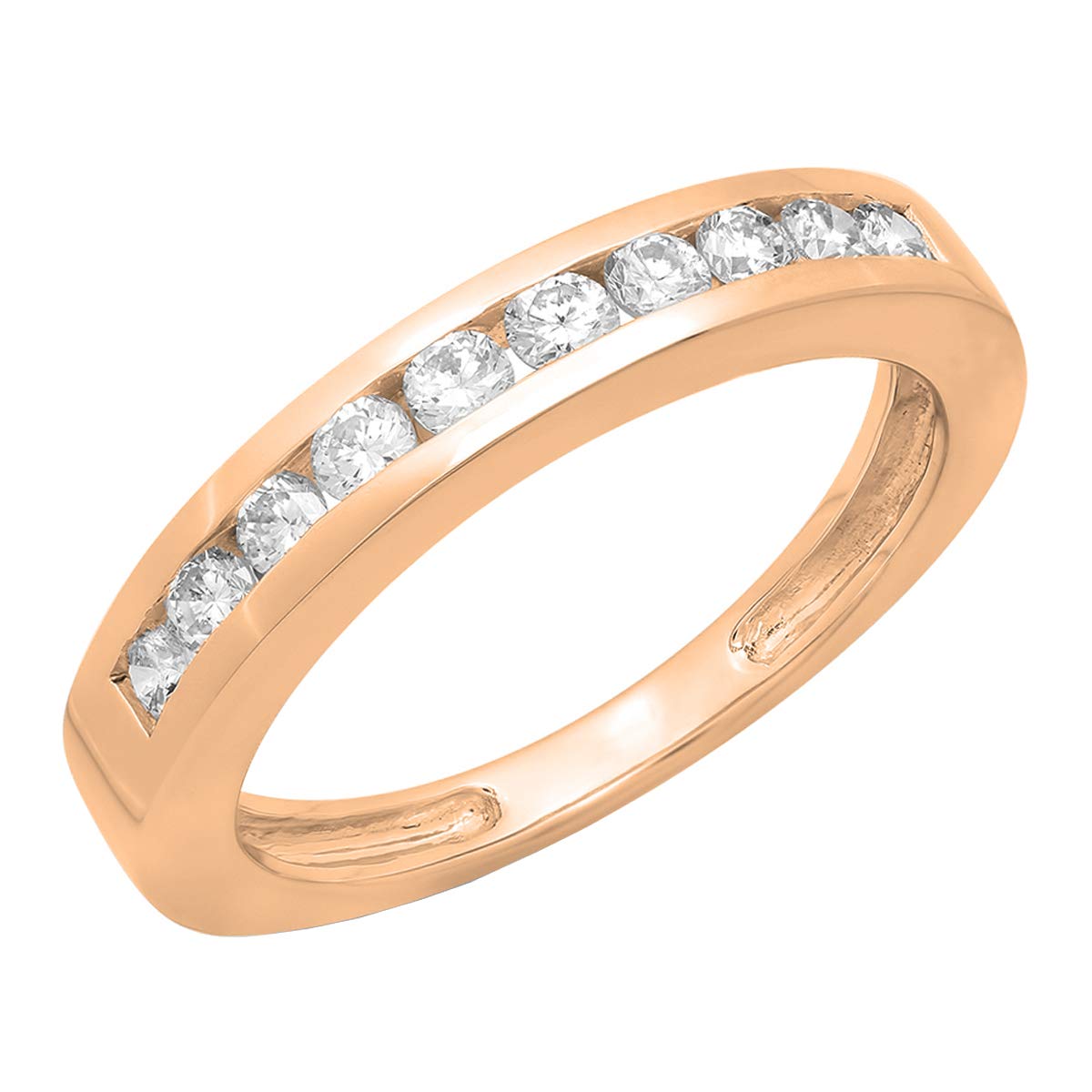 DazzlingRock Collection 10 quilates oro rosa redonda H-I Diamante cultivado en laboratorio