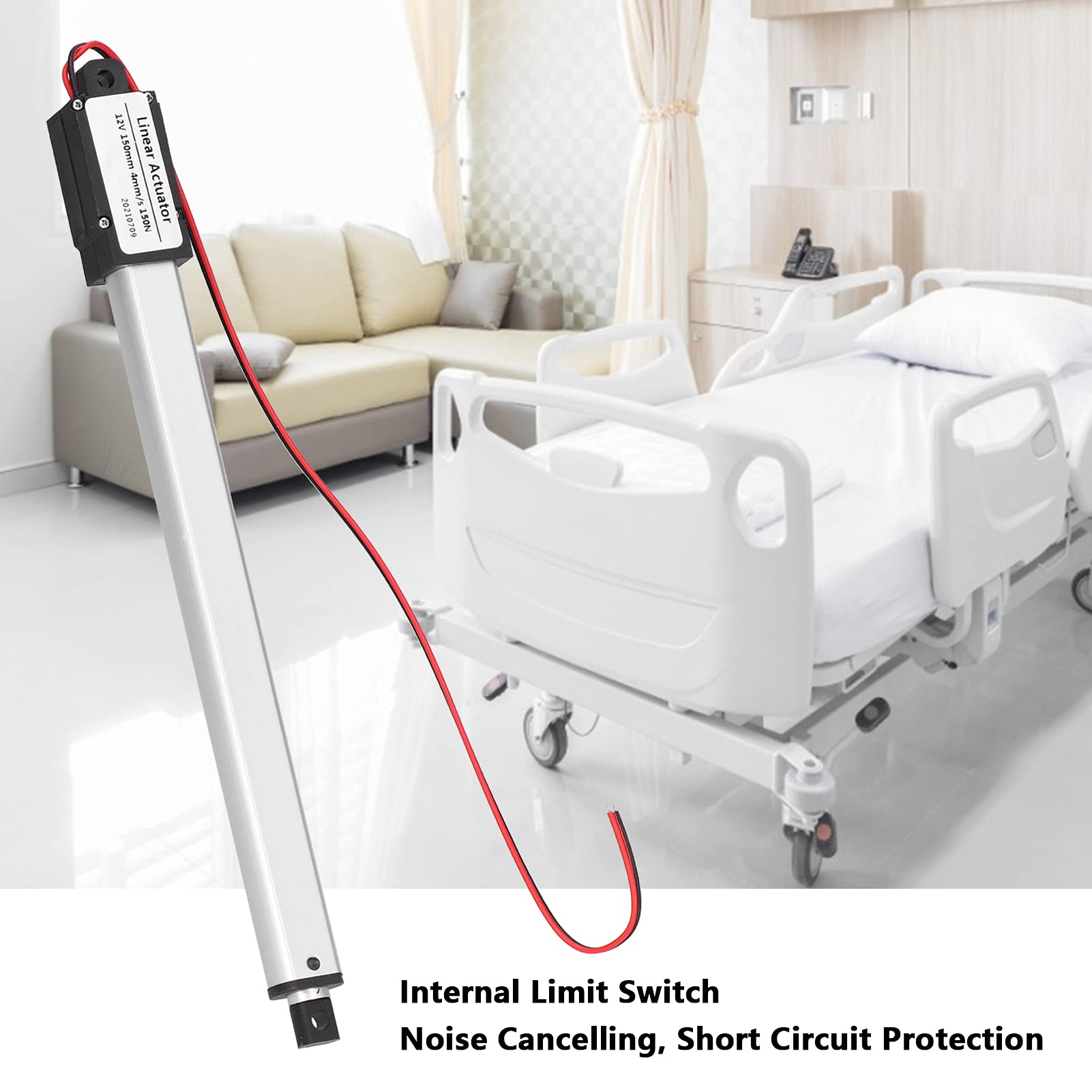 Attuatore Lineare 12V 150mm Motoriduttore Alta Frequenza 70N per Automazione Industriale Robotica