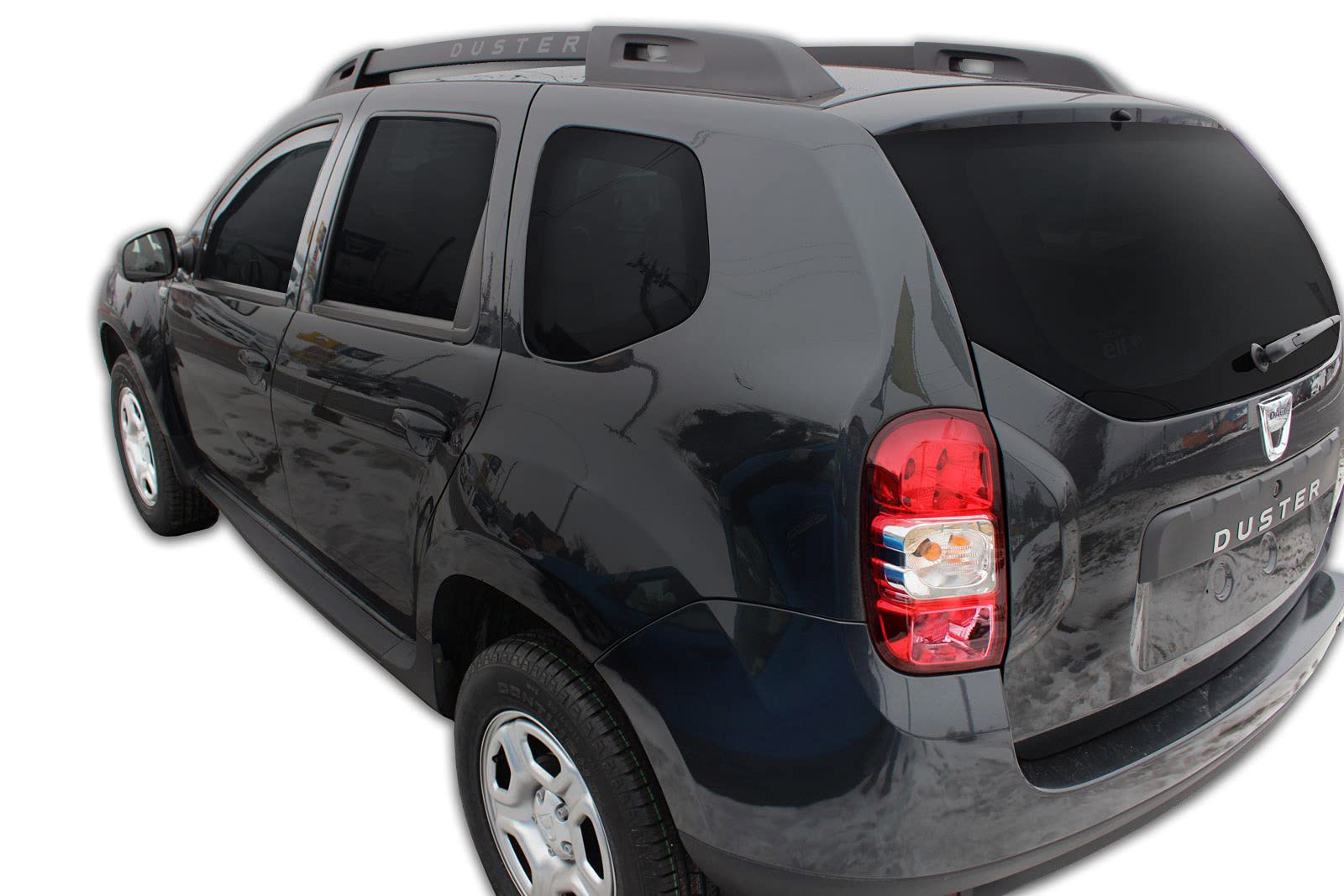 J&J AUTOMOTIVE GP Deflettori d'Aria per Dacia Duster 2010-2017, Set da 2 Pezzi, Antiturbo Antivento Antipioggia, Anteriore Nero Fumé Oscurato