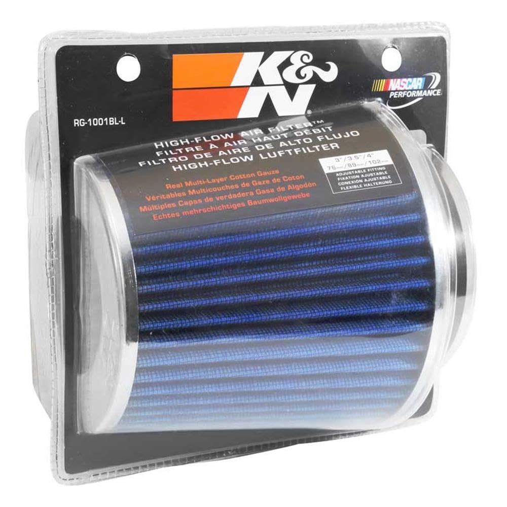 K & N rg-1001bl-l Universal cromado filtro Coche y Moto