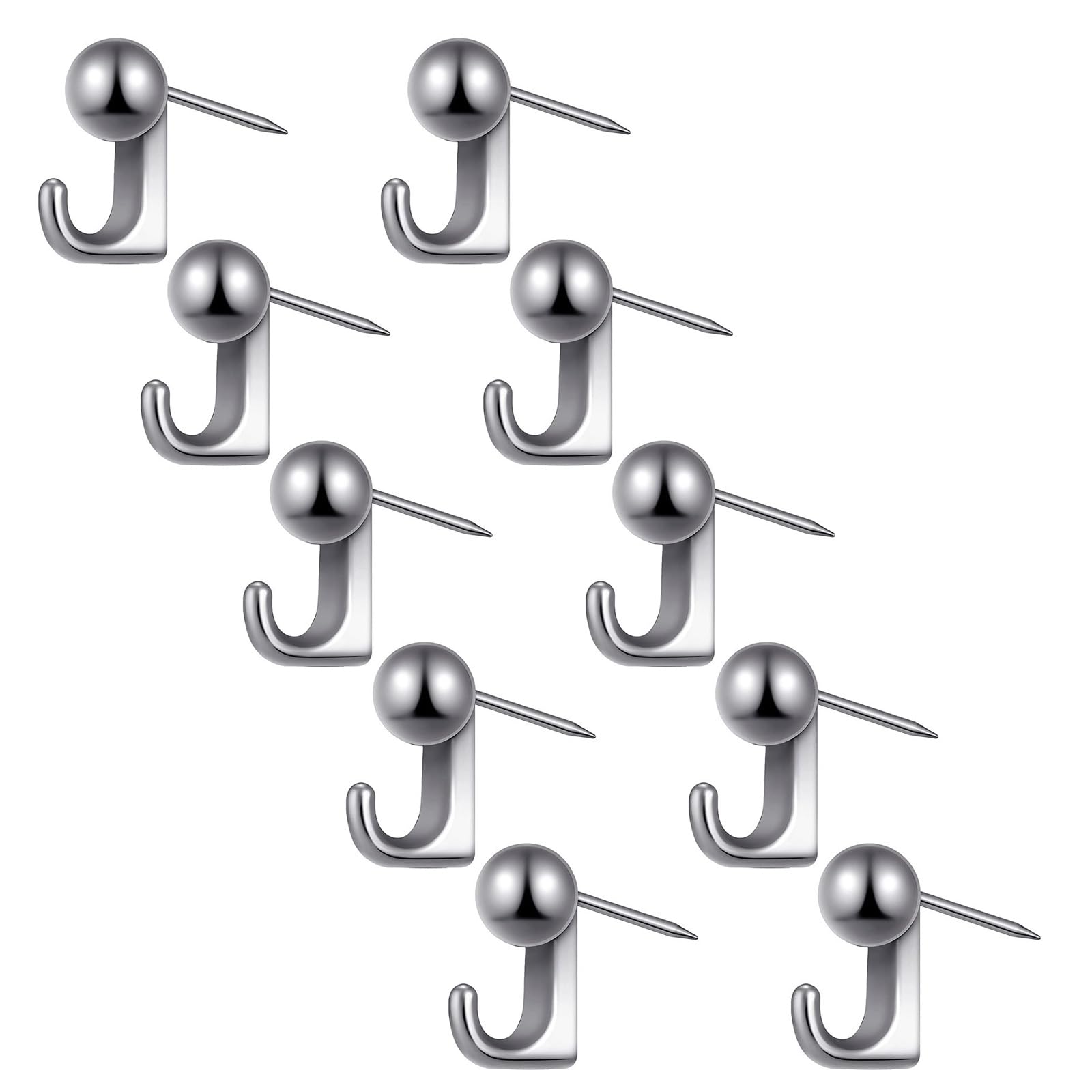 Tsophreniq Of 10 Zincs Alloy Wall Hook for Soft Corkboard Rustproof Push Pins Hangers Space Saving Home Decoration Easy Installation Wall Hook