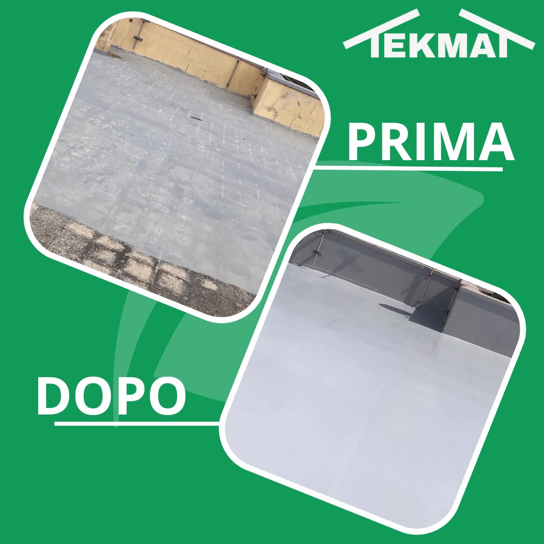 TEKMAT-GUAINA LIQUIDA IMPERMEABILIZZANTE MONOCOMPONENTE VARI COLORI DA1-6-20 KG (6 KG, GRIGIO)