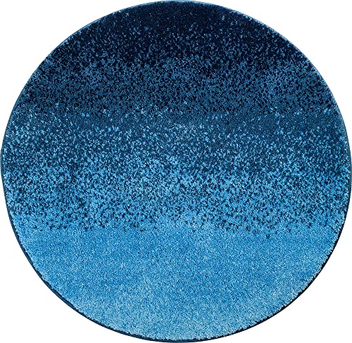 Erwin Müller Badematte, Badteppich, Badvorleger blau Größe rund: 90 cm Ø - rutschhemmend, weich und flauschig, für Fußbodenheizung geeignet
