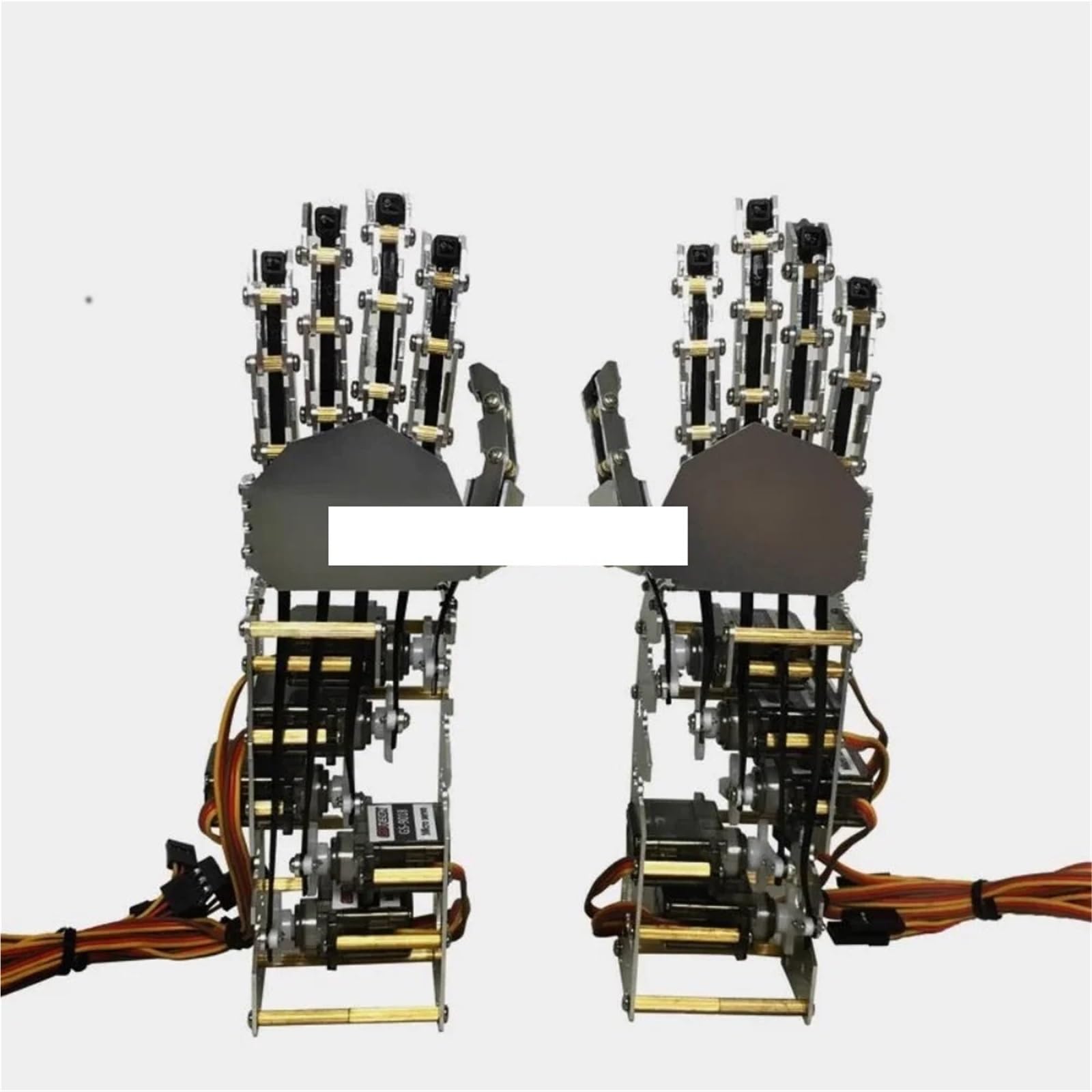5 DOF Mini metalowy robot ręczny niezależny palec bioniczny mechaniczny palec humanoidalny robot chwytak niezmontowany zestaw zabawek DIY(Blue left hand)
