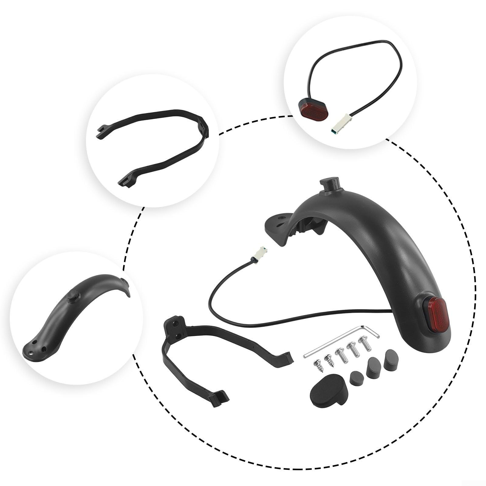 Set di ricambio per parafango scooter elettrico, con fanale posteriore per Xiaomi per M365, ad alta densità per kit parafango