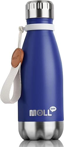 Botella de agua de acero inoxidable de 12 onzas con aislamiento al vacío de doble pared para niños, para la escuela, botella deportiva de metal