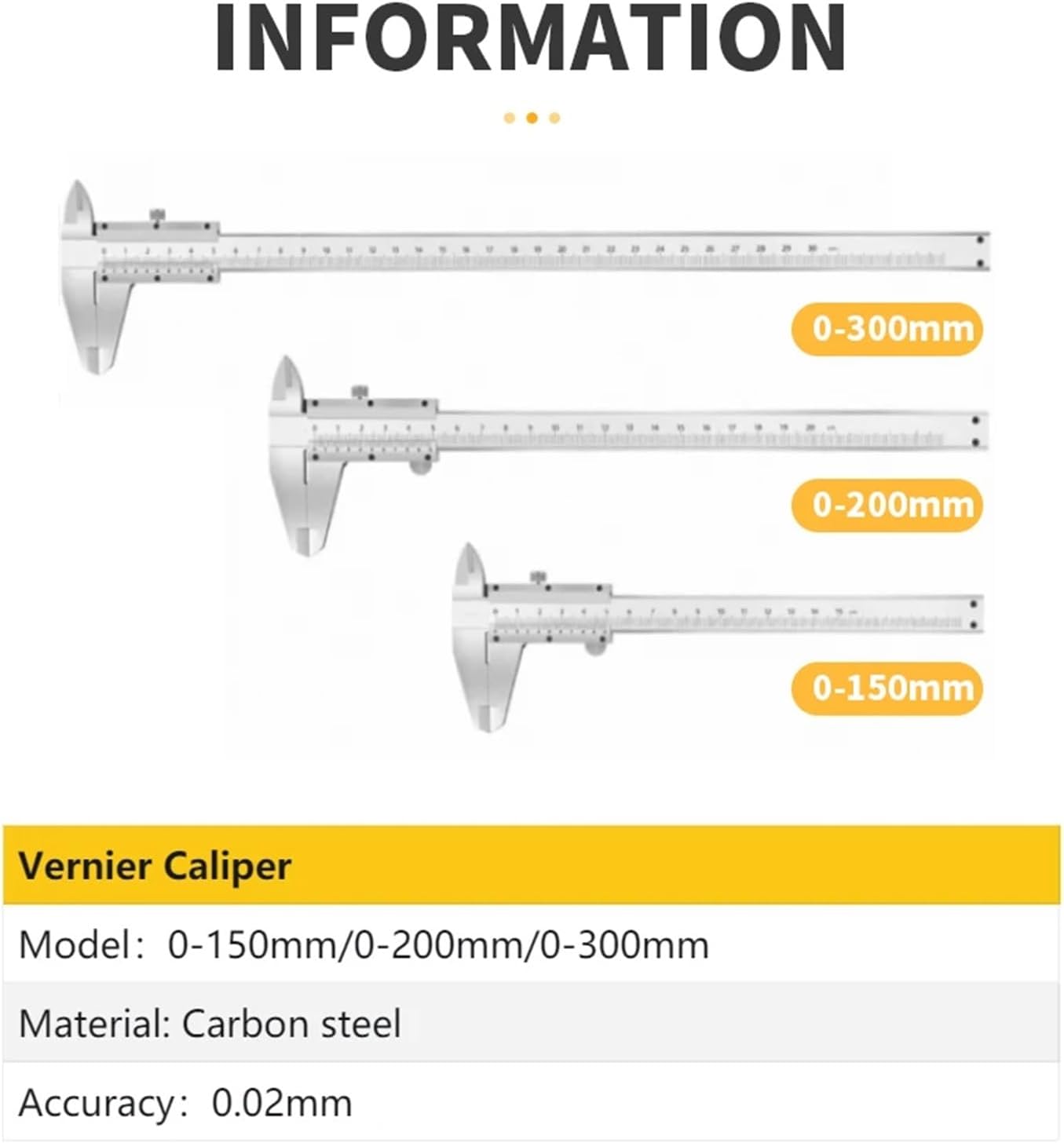 Carbon Steel Metal Vernier Caliper 0-150/200/300mm Locking Screw Vernier Caliper by BeBosLook Measuring Tool Depth Ruler