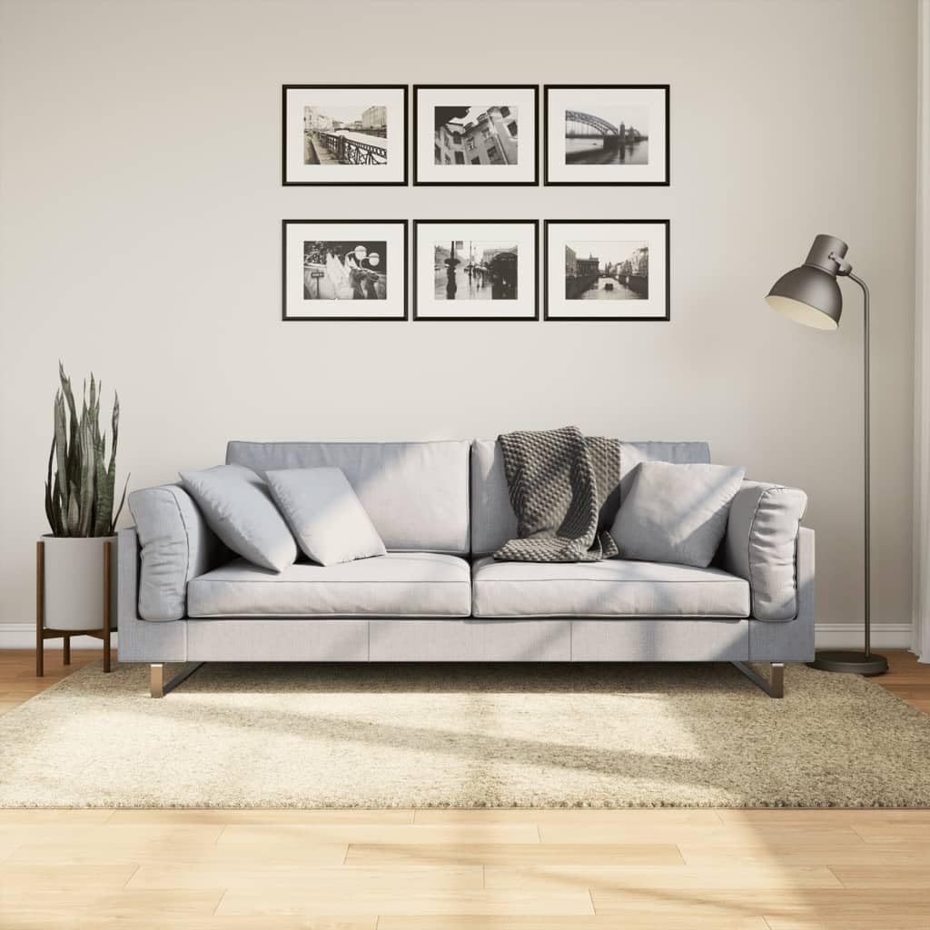 Tapis de jardin PAMPLONA doré poil long 140x200cm pour terrasse moderne