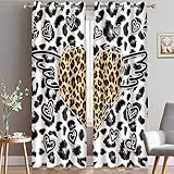 Cow Print Black and White Curtains for Bedroom 42x84Inch Safari Animal Curtains for Living Room Deco