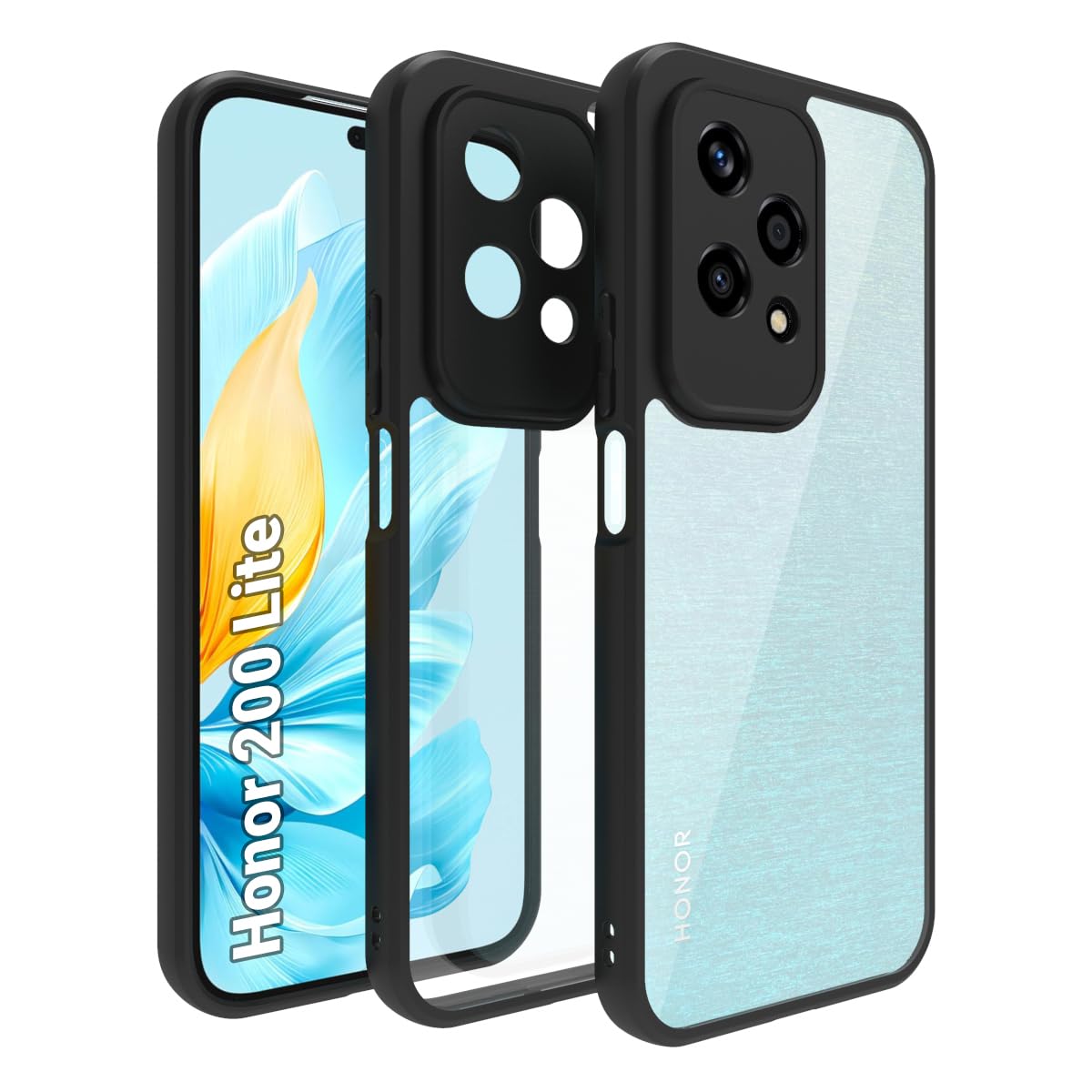 RIGGEAR Shockproof Sleek Hybrid Armor Back Cover Case Compatible with Honor 200 (Clear PC + Black TPU Bumper) (B0D8197JNN) Amazon Price History, Amazon Price Tracker