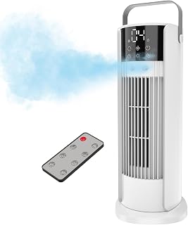 16'' Misting Tower Fan, 700ml Tank, 90° Oscillating Fan w...