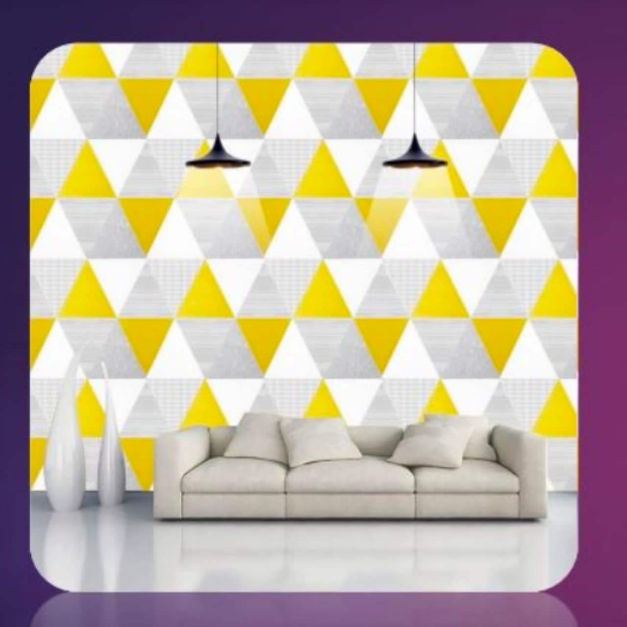 LATEXO Office Wallpaper Triangle 3D Design PVC SELF Adhesive Peel and Stick Easy to Stick and Kitchen Bedroom LIVINGROOM CABINE- 500 * 45CM L*W (5 Meter)