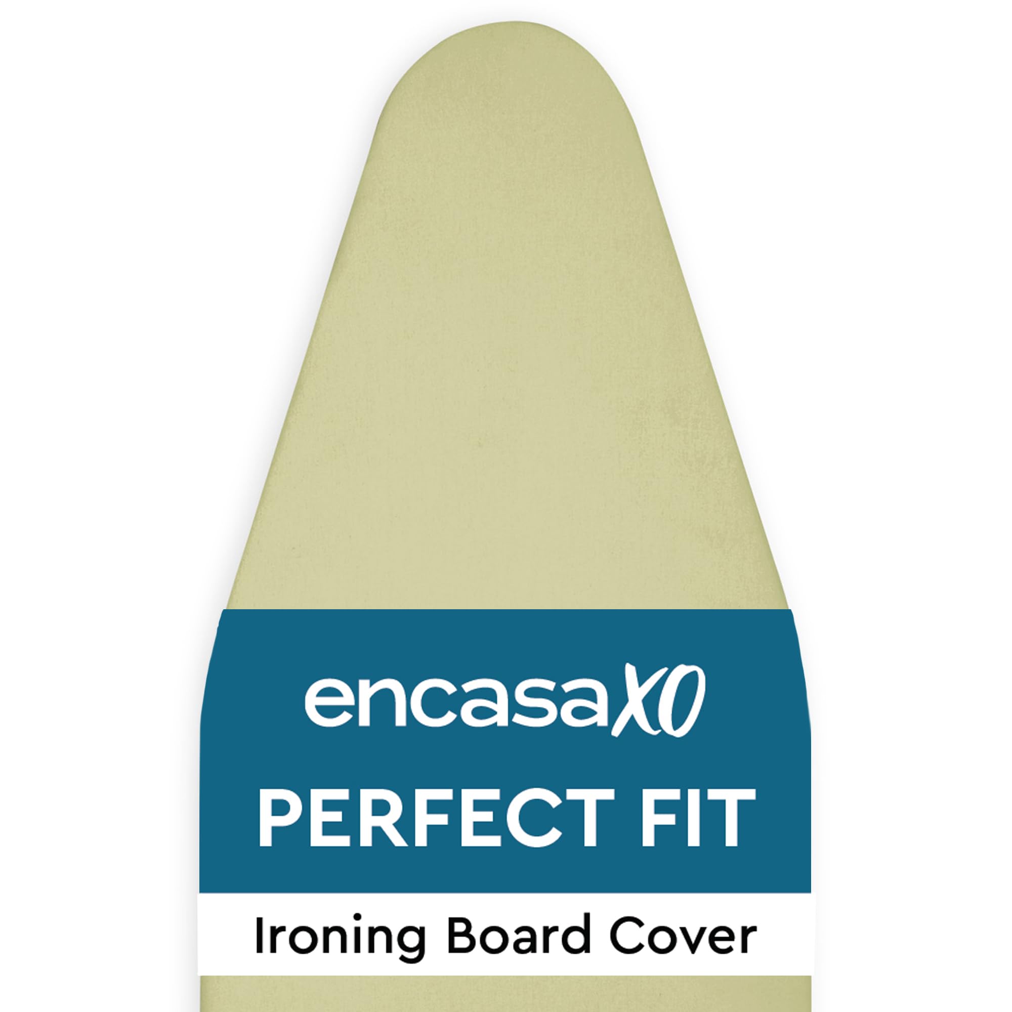 Encasa XO Mini Ironing Board Cover with Extra Thick Pad, Plain Colors, Elasticated, (Fits Standard Wide Boards of 125x46 cm) Heat Reflective - Sage Green โ image 1
