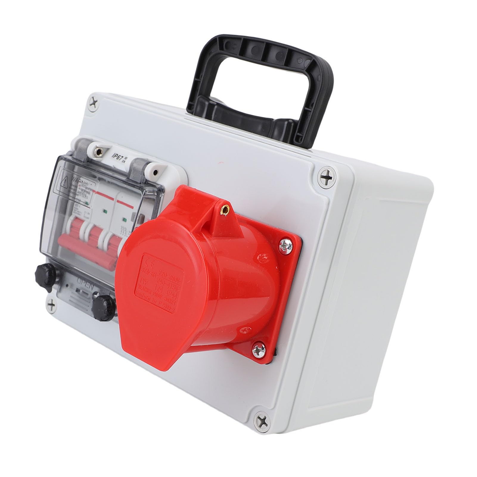 Scatola di distribuzione industriale portatile con scatola di distribuzione per interruttori automatici per prese elettriche per officine di fabbrica da cantiere 200x150x100mm