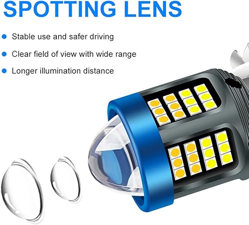 Miniatura 8 de Windance Bombilla H4 de 1200LM con lente, haz Hi/Lo de 13 W, blanco súper brillante 6000K 3030 chips 360 grados 12V - 80V