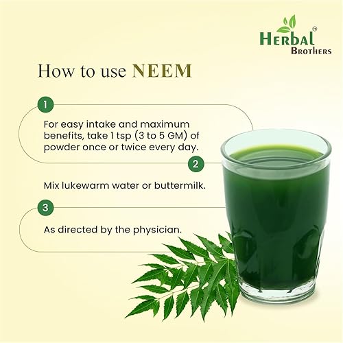 Miniatura 3 de Polvo orgánico de neem puro y natural para el cuidado de la piel, cuidado del cabello y desintoxicación, suplemento de hierbas ayurvédicas 100 gm,