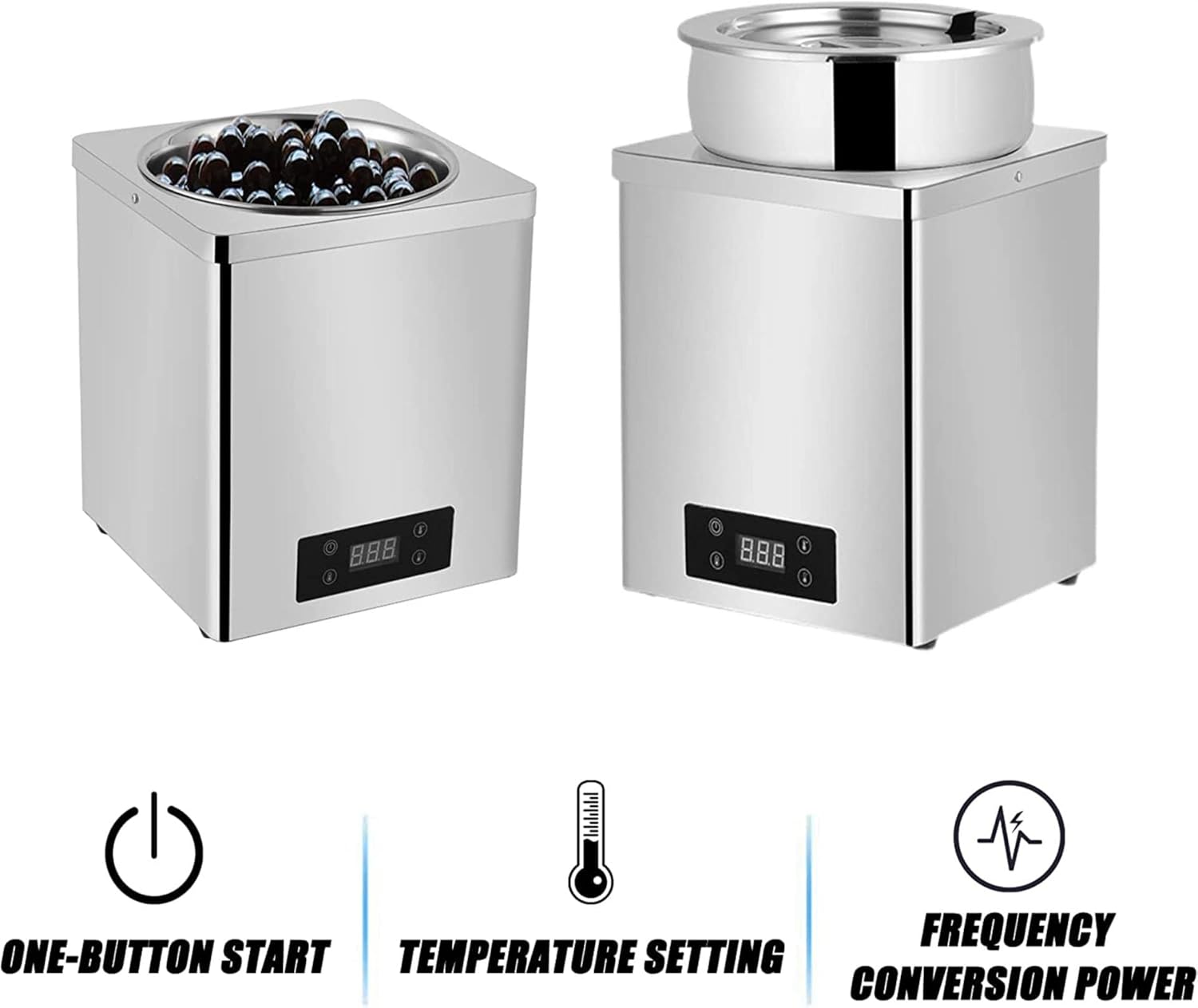 Commercial Food Warmer,600W Electric Soup Warmer Heat Preservation Machine,7L Stainless Steel Countertop Soup Pot,Tapioca Pearl Warmer Machine,Multifunction Warmer Machine for Rest