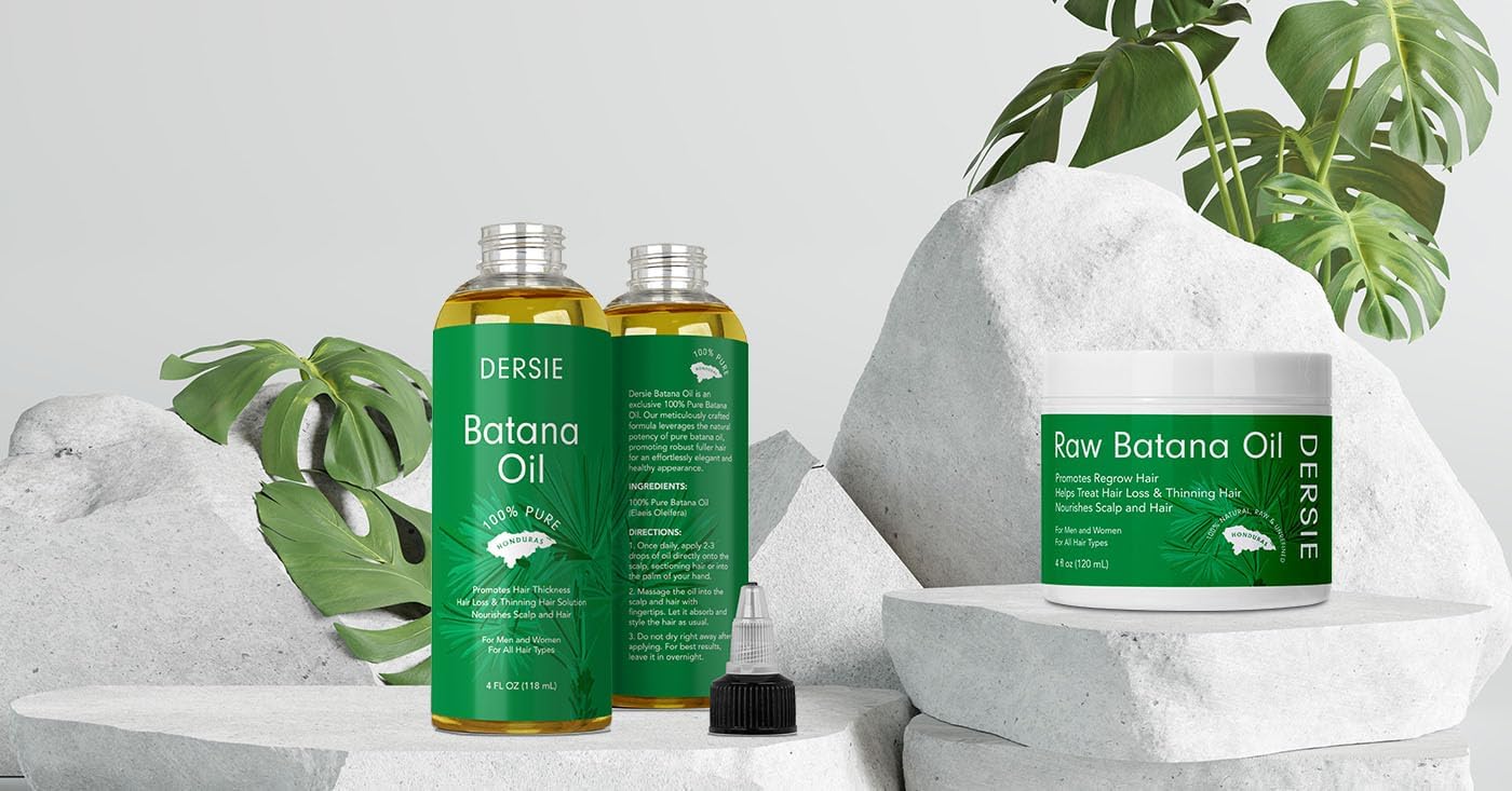 Amazon.com: Dersie Batana Oil Hair Growth Bundle – 100% Pure Organic ...
